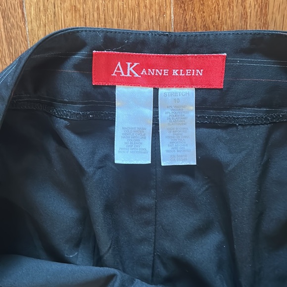 ANNE KLEINE WOMEN DRESS PANTS BLACK WITH RED AND WHITE STRIPES wide legs size 10 - Picture 3 of 4